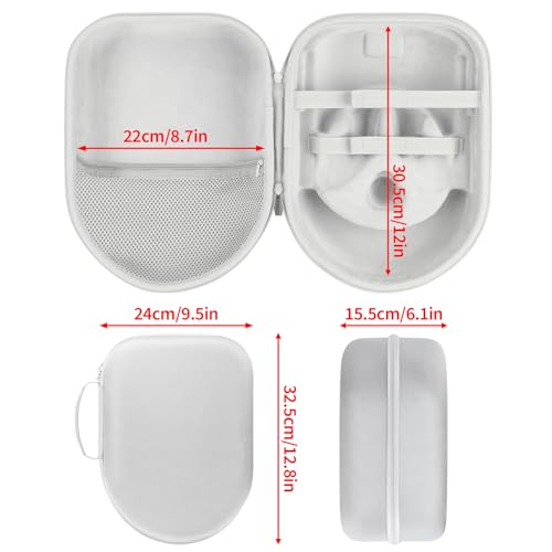 Storage Case Compatible with Meta Quest 3S / Quest 3 VR Headset | Lightweight Carry, Secure Storage, Convenient Zipper, Soft Interior,White Case - color: White