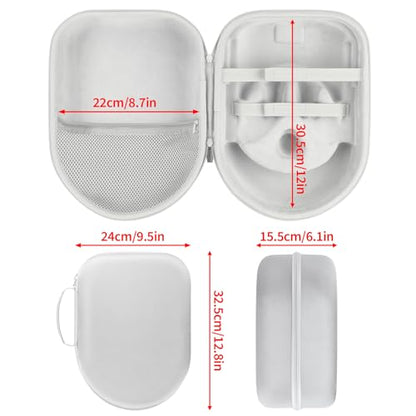 Storage Case Compatible with Meta Quest 3S / Quest 3 VR Headset | Lightweight Carry, Secure Storage, Convenient Zipper, Soft Interior,White Case - color: White