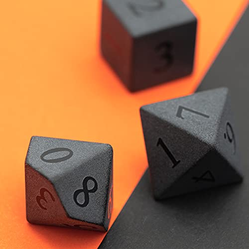 UDIXI Frosted Obsidian Gemstone Dice Set Stone DND Dice for Tabletop Games | Natural Stone, Premium Gift Box, DM Gift, for Dungeons and Dragons Role Playing Games - color: Frosted Obsidian