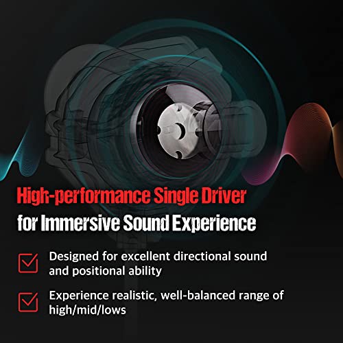 SPE-G9 Light Gaming Earbuds Single Driver 3.5mm with Dual Microphone | Wired Earbuds with 1.5m Cable | for PC, Mobile, Xbox, PS5, PS4, Switch | in-Ear Gaming Headset (Black)