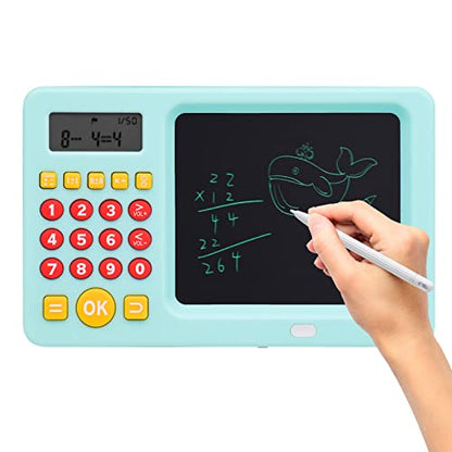 Math Games for Kids Ages 5 6 7 8, LCD Writing Tablet for Kids Educational Math Learning Games, Birthday Gifts for Boys Girls (Blue) - color: Math Writing Tablet