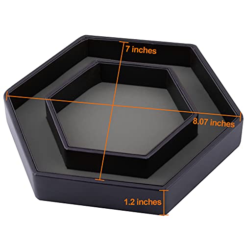 SIQUK Dice Tray with Lid Hexagon Dice Rolling Tray Dice Holder for Dice Games Like RPG, DND and Other Table Games, Gray - color: Gray