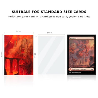 Katomula 100 MTG Card Sleeves with 100 Inner Sleeve, Textured Back Art Sleeves, Fit Standard Size Cards - Moutain - color: Moutain