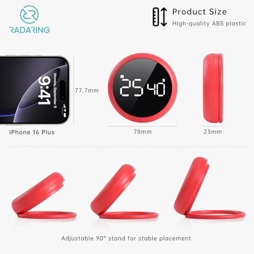 Rose Quick Que Kitchen Timers, Visual timers Large LED Display Magnetic Countdown Countup Timer for Classroom Cooking Fitness Baking Studying Teaching, Easy for Kids and Seniors (Rose) - color: Rose