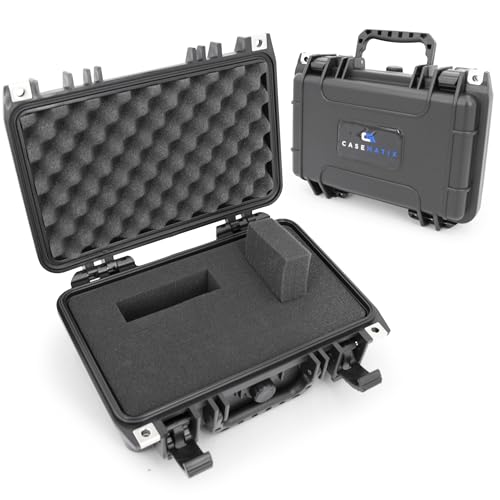 CASEMATIX 12" Waterproof Hard Case with Customizable Foam for Portable Electronics, Tools and Accessories - Hard Shell Plastic Case with Pre-Diced Travel Case Foam Interior - size: 12"
