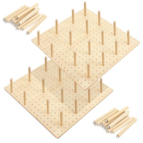 Kigley 6 Pcs Wood Pegboard Drawer Organizer with 48 Pegs Wooden Peg Board System Peg Drawer Organizers for Kitchen Dishes Plate Pegboard Food Containers(Wood Color,17x5.91,Pine) - color: Wood Color, size: 17x5.91", style: Pine