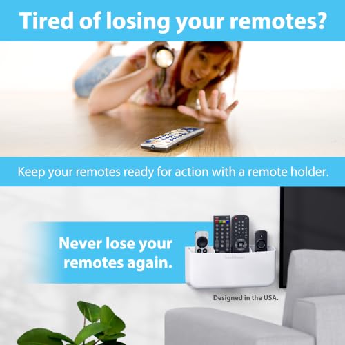 TotalMount Drop-Free Remote Holder – Removable Adhesive Strips – XL White - color: White