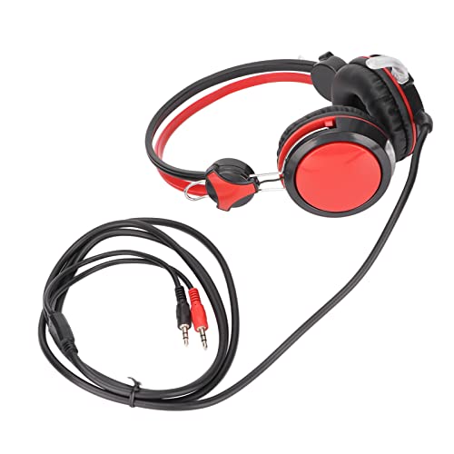 Gaming Headset with Noise Cancelling Features Ergonomic Wired Game Headphone for PC and Skype 40mm Drivers (Red) - color: Red