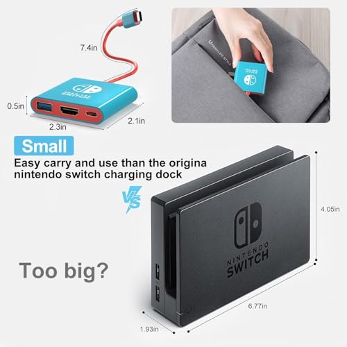 Belcompany 3-in-1 Switch Dock for Nintendo Switch Dock Station to TV,100W PD Fast Charger & 4K HDMI Connection Adapter USB 3.0 Port,Switch Portable Dock Compatible with Switch OLED/Steam Deck/MacBook