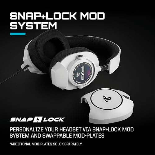 RIG R5 Spear PRO HS Wired Gaming Headset Officially Licensed PlayStation | PS5, PS4, PC - 40mm Graphene Drivers, Tempest 3D Audio, Flip-to-Mute Mic, Memory Foam Cushions - Universal 3.5mm -White - color: White