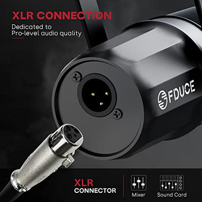 FDUCE XLR Dynamic Microphone for Vocal Recording, Podcasting, Gaming, Live Streaming&Broadcasting, All Metal Cardioid Mic, Voice-Isolating Technology SL40X - style: SL40X