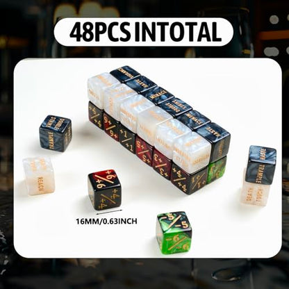 48 Pieces MTG Counter Token Dice Counters Keyword Counters Life Counter Tokens Dice Buff Tokens Compatible with Magic Card Game Accessories CCG Creature Stats (Green&red)