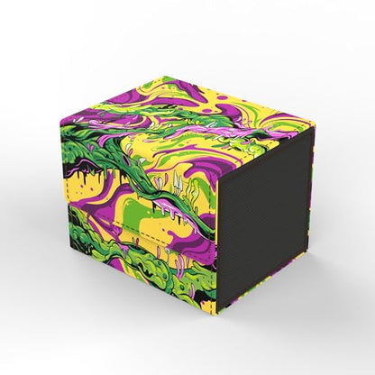 (Melting Black Lotus) 100% Hand-Drawn TCG/MTG 100+ Card Vault Deck Box - style: Melting Black Lotus
