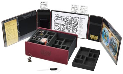 Dragon Shield RPG: Game Master Companion: Blood Red – Compatible with Official DND Spell Cards - 6 Foam Trays with Room for a Total of Over 40 Miniatures of Various Sizes
