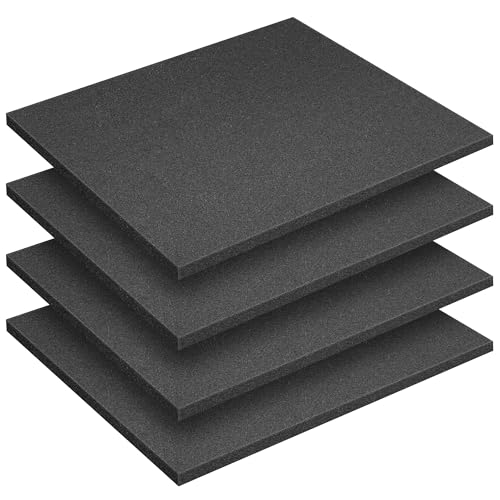 4 Pcs Black Polyurethane Foam Sheet, Cuttable Foam Inserts for Cases | 4 Pcs Black Polyurethane Foam Sheet, Cuttable Foam Inserts for Cases - color: 16x12x0.5Inch - 4Pcs
