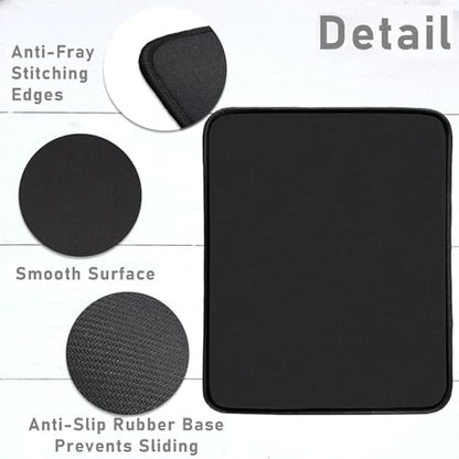 10 Pcs Computer Mouse Pad,Premium-Textured Mouse Pad with Stitched Edge,Gaming Mouse Pads with Non-Slip Rubber Base,Waterproof Mouse Pad for Laptop Computer Office Home(Black-10.2x8.2)