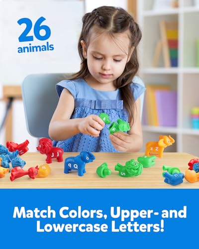 Coogam ABC Letters Matching Game, 26PCS Alphabet Fine Motor Skill Color Shape Recoginition Preschool Educational Montessori Learning Toys for 2 3 4 Years Old Toddlers - style: animal alphabet