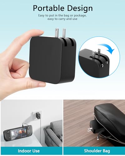 65W USB C Fast Charger Compatible with Nintendo Switch 2 Steam Deck OLED & ROG Ally/TV Dock/Quest 3/ Play-Station Portal,JBL Xtreme 4 AC Adapter with Foldable Plug & 6.6FT USB-C Cable
