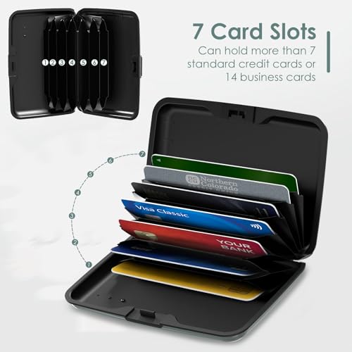 Mini RFID Blocking Credit Card, Cute Cat Wallet Credit Cards Holder Business Card Case Aluminum Metal Travel ID Case for Men Women - color: Cute Cat