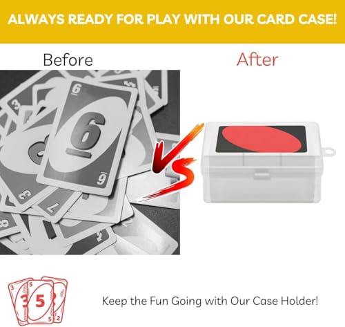 UNO Card Case Holder Designed for Mattel Classic UNO Card Game, Holds 108 Pcs UNO Card for Classic Deck, and so on, 3.93 x 2.6x 1.57 Inch Plastic Playing Card Case Box Storage (NO Cards) | 3.93 x 2.6x 1.57 Inch Plastic Playing Card Case Box Storage (NO Ca