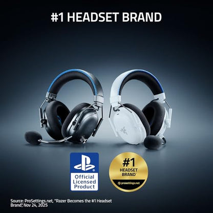 Razer BlackShark V3 Pro Wireless ANC PlayStation Gaming Headset, Black | Full Band Mic, 50mm Drivers, 2.4 GHz, Bluetooth, 3.5mm, Works with PC, Mac, Nintendo Switch, Smartphone, 70 Hr Battery - color: Black, style: PS5