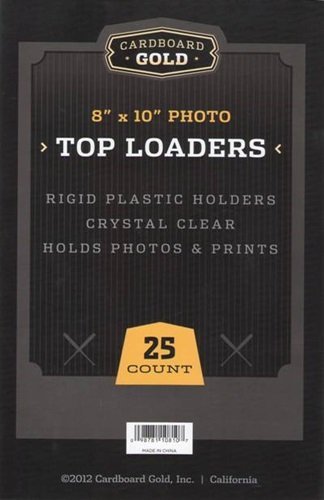 Cardboard Gold 8x10 Top Loaders - Rigid PVC Photo Sleeves - 75-Pack | Crystal Clear Hard Plastic, No Plasticizers, Print & Photo Protectors, Document Holder, Protective Storage - size: 75 Toploaders