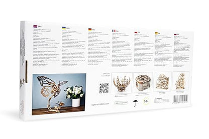 Ugears Wooden 3D Puzzles for Adults - Butterfly Puzzle Mechanical Model Kit - 3D Wood Puzzles Adult Automaton - Kinetic Sculpture Models for Adults to Build Butterfly Kit DIY Miniature Kit - 161 Pcs - style: Butterfly