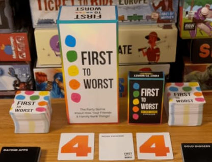 FIRST TO WORST Party Game – The Card Game About How Your Friends and Family Rank Things | Funny Ranking & Guessing Board Game for Friends & Family, Game Nights, Parties & Fun Gift Ideas