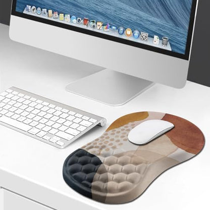 Hokafenle Ergonomic Mouse Pad Wrist Support, Wrist Rest Mousepad for Carpal Tunnel Pain Relief with Integrated Memory Foam Slope Massage Bulge (11.8x7.9 inch,Abstract Marble - color: KM17-Abstract Marble