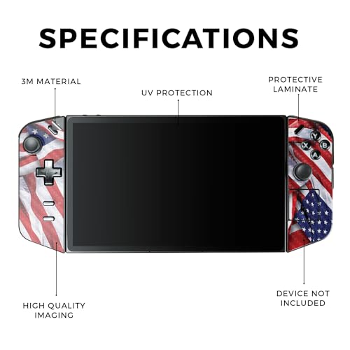 Carbon Fiber Gaming Skin Compatible with Lenovo Legion Go - Patriot - Premium 3M Vinyl Protective Wrap Decal Cover - Easy to Apply | Crafted in The USA by MightySkins - color: Patriot, style: Carbon Fiber Textured Finish