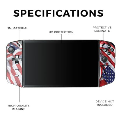 Carbon Fiber Gaming Skin Compatible with Lenovo Legion Go - Patriot - Premium 3M Vinyl Protective Wrap Decal Cover - Easy to Apply | Crafted in The USA by MightySkins - color: Patriot, style: Carbon Fiber Textured Finish