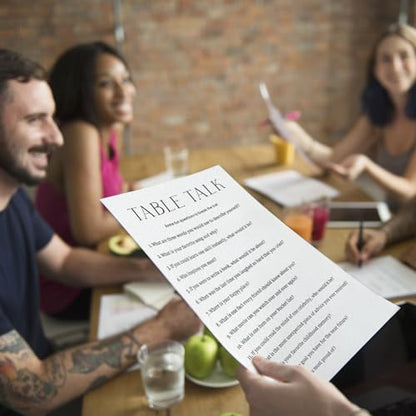 Party Games for Adults & Birthday Games for Bachelorette, Office – Table Talk - 30 Pcs Ice Breaking Cards, Add Laughter and Conversation to Any Celebration (5" x 7")- A03 - color: Table Talk