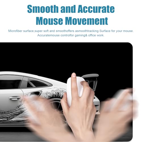 Sports Car Gaming Mouse Pad, Desk Mat, Large Mousepad with Stitched Edges Non-Slip Rubber Base, XL Extended Computer Keyboard Pad, Office&Home, 31.5x11.8in, Black Kanagawa Wave - color: Sports Car