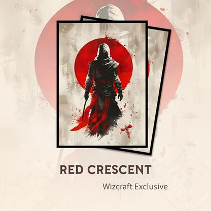 Red Crescent - MTG Card Sleeves, 104ct, Standard Size, Smooth | Perfect for Double Sleeving, Smudge Resistant Matte Back, Standard 66x92mm - Compatible with Magic The Gathering & TCG Cards - color: Red Crescent, size: Smooth
