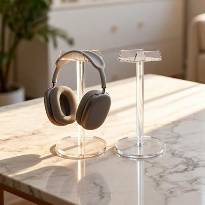 Acrylic Desktop Headphone Holder, Countertop Accessories Stand,Universal for All Music Gaming Headsets 1 Pack(DP015) - color: clear