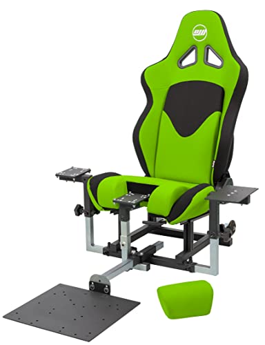 SimFab Modular Flight Simulator Cockpit For Combat Simulation. DCS Edition. Compatible With Thrustmaster Warthog, WinWing, VirPil, VKB And Alike Controls. Upgradable To General Aviation, Space Sim Or Sim Racing. (green seat) - color: green seat