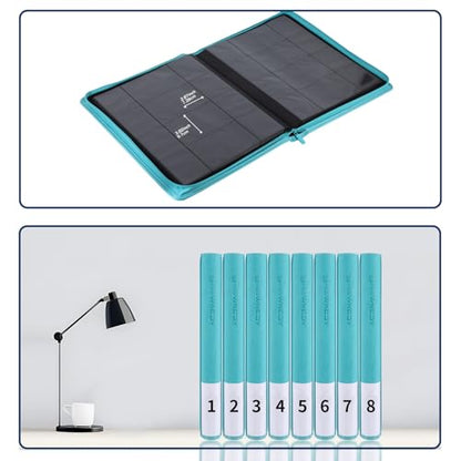 Snekdy premium 1024-pocket trading card binder, 16-pocket cards album, waterproof PU-leather Cover album with side loading, holds gaming, baseball, basketball & sports cards Turquoise - color: Turquoise