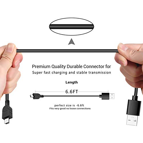 2 Pack 6ft Replacement Power Cord for Blue Yeti Microphones MIC, Blue Snowball iCE USB Mic Wire, TI-84 Graphing Calculator, TI-Nspire CX/CX CAS, TI84 Plus Charging USB A to mini B Data Transfer Cable - size: 6.6 Feet, style: 2-Pack