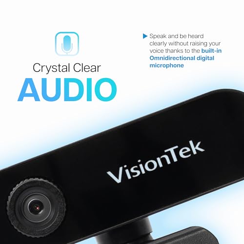VisionTek VTWC30 Full HD 1080P 30FPS USB-A Webcam with Microphone | Plug & Play, 1080p Webcam w/ Microphone, Privacy Cover, Manual Focus, Driverless for Zoom, Teams, Laptop & PC - style: VTWC30