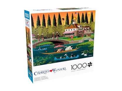 Buffalo Games - Charles Wysocki Pleasant - 1000 Piece Puzzle for Adults | Art by Charles Wysocki, Frameable Art, Made in USA, Recycled Board, Includes Poster, Challenging, intermediate to expert