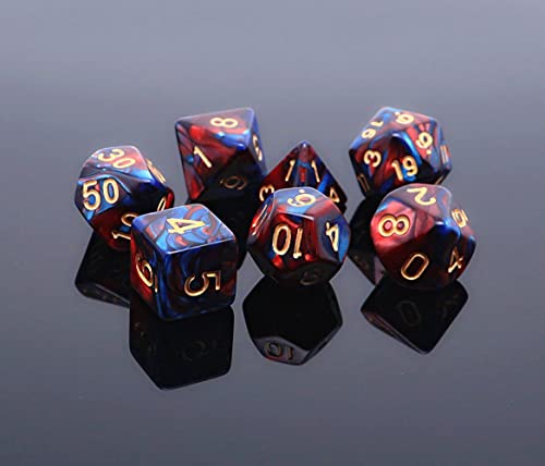 DND Dice Red Blue Polyhedral Dice Set for Dungeon and Dragons MTG RPG D&D D20 D12 D10 D8 D6 D4 - color: Red & Blue Dice