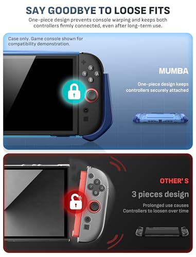 Mumba Blade Series Case for Nintendo Switch 2 [Dock Friendly] [Military-Grade Protection] Switch 2 Grip Protective Cover Shell, Quick-Release Joy-Con, Accessories for Switch 2 Controllers (Blue) - color: Blue