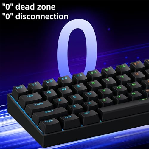 MCHOSE ACE 68 Magnetic Switch RGB Gaming Keyboard,60% Hall Effect Rapid Trigger Adjustable Actuation Hot Swappable Wired Mechanical Keyboard 8K Hz Polling Rate for PC/Mac Gamer (Black) - color: Black-Blue Ice Magnetic Switch