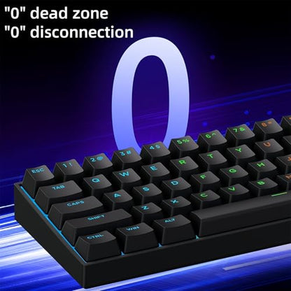 MCHOSE ACE 68 Magnetic Switch RGB Gaming Keyboard,60% Hall Effect Rapid Trigger Adjustable Actuation Hot Swappable Wired Mechanical Keyboard 8K Hz Polling Rate for PC/Mac Gamer (Black) - color: Black-Blue Ice Magnetic Switch