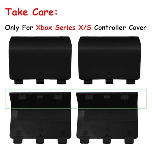 4 Pack Battery Cover for Xbox Series X/S Controller Cover[NOT for Xbox One & One X/S] Battery Back Cover for Xbox Series X/S Controller(Black) - color: Black