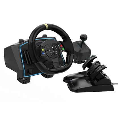 DOYO Gaming Steering Wheel for PC, Xbox One, PS4, Xbox Series X, Switch | 1080° Universal Usb Sim Racing Wheel, Vibration Feedback, Paddle Shifters, Steering Wheel for PC, Xbox Series S, PS3, Switch - color: Black - 1080° Racing Wheel