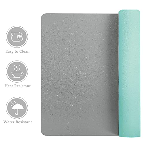 Aothia Double-Sided PU Leather Desk Pad - Non-Slip Large Mouse Pad & Desk Mat for Office, Home - Waterproof, Easy to Clean, Durable Dual-Sided Surface (31.5" x 15.7", Grey) - color: Grey, size: 31.5" x 15.7"
