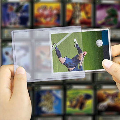 50 Count Toploaders for Cards, 3" x 4" Hard Plastic Card Sleeves, 35PT Rigid Baseball Card Protectors for Trading Cards, Sports Cards, Football, MTG, TCG and Standard Cards - size: 50PCS Toploaders