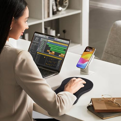 Canjoy Mouse Pad with Wrist Rest, Ergonomic Wrist Support with Massage | Ergonomic Massage Design & Relax and Relieve Fatigue & Non-Slip & PU Base, Comfortable Computer Mousepad for Office Home - color: Black Wrist Rest
