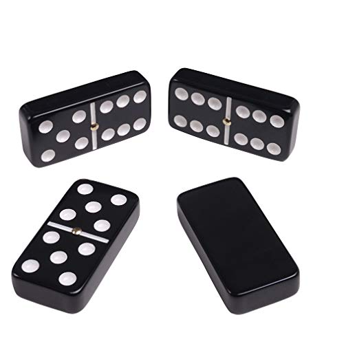 Silverman & Co. Double 6 Large Black Domino Set - Black Case